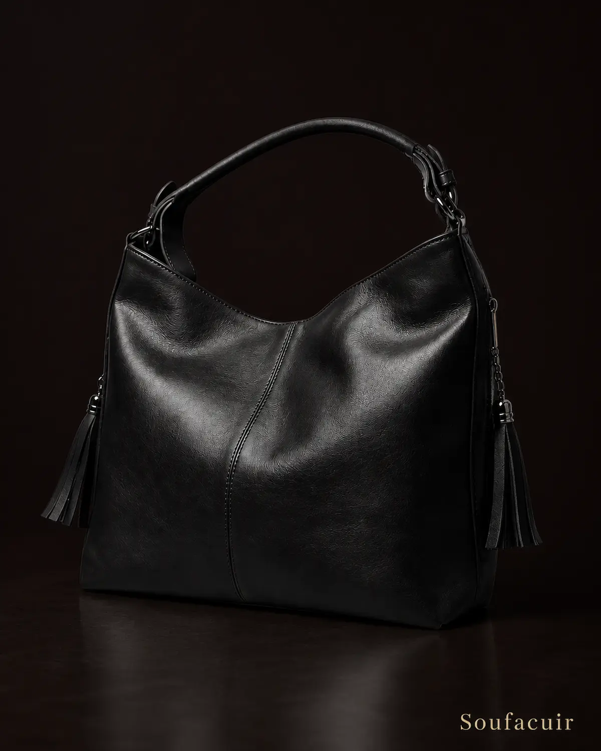 Sac à main cuir noir - Soufacuir Maroc